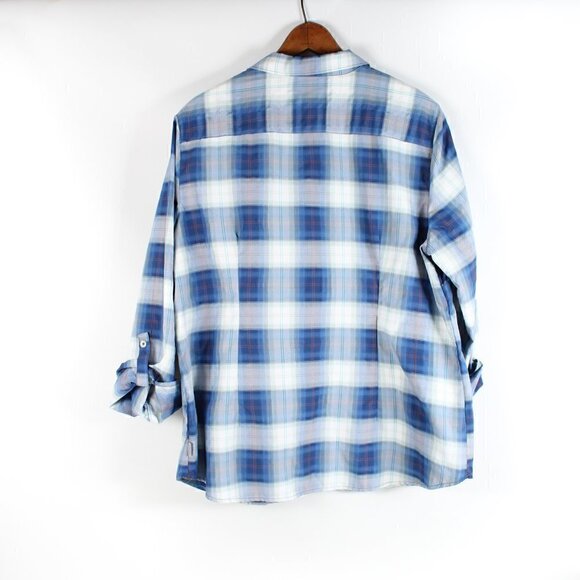 Eddie Bauer Long Sleeve Button Down Plaid Shirt - XL P2P 23" - Picture 3 of 7